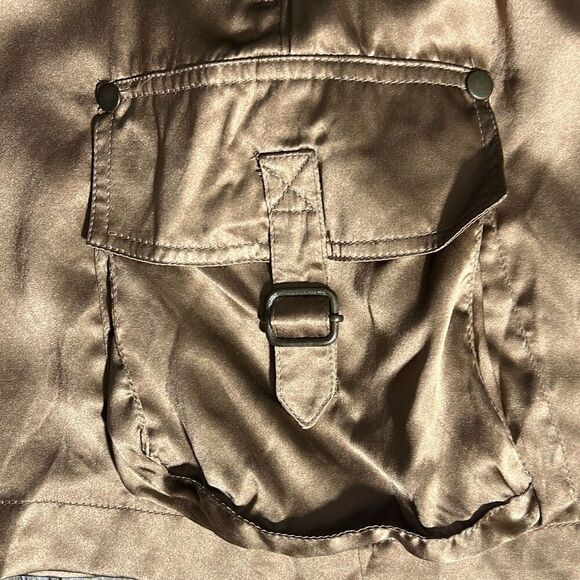 H&M Brown Silk Cargo Mini Skirt | Size US 4 - Picture 4 of 9